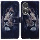 For Honor 80 Pro Coloured Drawing Flip Leather Phone Case(Lion) - 1