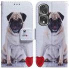 For Honor 80 Pro Coloured Drawing Flip Leather Phone Case(Pug) - 1