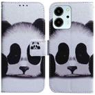 For Honor 80 SE Coloured Drawing Flip Leather Phone Case(Panda) - 1