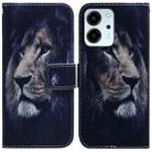 For Honor 80 SE Coloured Drawing Flip Leather Phone Case(Lion) - 1
