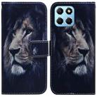 For Honor X8 5G Coloured Drawing Flip Leather Phone Case(Lion) - 1