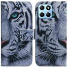 For Honor X8 5G Coloured Drawing Flip Leather Phone Case(Tiger) - 1