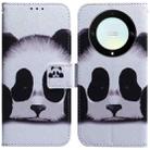 For Honor X9a Coloured Drawing Flip Leather Phone Case(Panda) - 1