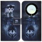 For Honor X9a Coloured Drawing Flip Leather Phone Case(Wolf and Dog) - 1