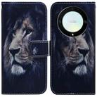 For Honor X9a Coloured Drawing Flip Leather Phone Case(Lion) - 1