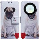 For Honor X9a Coloured Drawing Flip Leather Phone Case(Pug) - 1