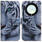 For Honor X9a Coloured Drawing Flip Leather Phone Case(Tiger) - 1