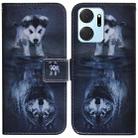 For Honor X7A Coloured Drawing Flip Leather Phone Case(Wolf and Dog) - 1