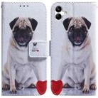 For Samsung Galaxy A04e / F04 / M04 Coloured Drawing Flip Leather Phone Case(Pug) - 1