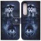 For Sony Xperia 1 IV 2023 Coloured Drawing Flip Leather Phone Case(Wolf and Dog) - 1