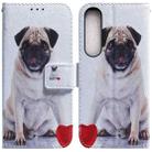 For Sony Xperia 1 IV 2023 Coloured Drawing Flip Leather Phone Case(Pug) - 1