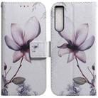 For Sony Xperia 10 IV 2023 Coloured Drawing Flip Leather Phone Case(Magnolia) - 1