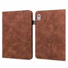 For Lenovo Tab M9 Lace Flower Embossing Pattern Leather Tablet Case(Brown) - 1