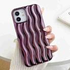 For iPhone 14 Pro Max Plating 3D Water Wave Texture Phone Case(Purple) - 1