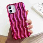 For iPhone 14 Plating 3D Water Wave Texture Phone Case(Red) - 1