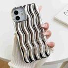 For iPhone 13 Pro Max Plating 3D Water Wave Texture Phone Case(Silver) - 1