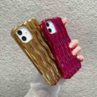 For iPhone 13 Plating 3D Water Wave Texture Phone Case(Purple) - 3