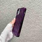 For iPhone 13 Plating 3D Water Wave Texture Phone Case(Purple) - 5