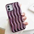 For iPhone 12 Pro Max Plating 3D Water Wave Texture Phone Case(Purple) - 1