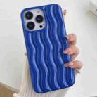 For iPhone 14 Pro Max Varnishing 3D Water Wave Texture Phone Case(Royal Blue) - 1