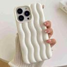 For iPhone 14 Pro Varnishing 3D Water Wave Texture Phone Case(White) - 1