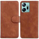 For Infinix Zero 20 / X6821 Skin Feel Pure Color Flip Leather Phone Case(Brown) - 1