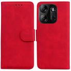 For Tecno Spark Go 2023 / Pop 7 Pro Skin Feel Pure Color Flip Leather Phone Case(Red) - 1