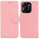 For Tecno Spark Go 2023 / Pop 7 Pro Skin Feel Pure Color Flip Leather Phone Case(Pink) - 1