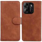 For Tecno Spark Go 2023 / Pop 7 Pro Skin Feel Pure Color Flip Leather Phone Case(Brown) - 1