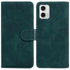 For Motorola Moto G73 Skin Feel Pure Color Flip Leather Phone Case(Green) - 1