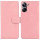 For Realme 10 Pro 5G Skin Feel Pure Color Flip Leather Phone Case(Pink) - 1