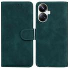 For Realme 10 Pro+ Skin Feel Pure Color Flip Leather Phone Case(Green) - 1