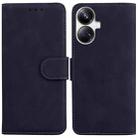 For Realme 10 Pro+ Skin Feel Pure Color Flip Leather Phone Case(Black) - 1