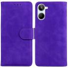 For Realme 10 4G Skin Feel Pure Color Flip Leather Phone Case(Purple) - 1