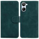 For Realme 10 4G Skin Feel Pure Color Flip Leather Phone Case(Green) - 1