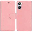 For Realme 10 4G Skin Feel Pure Color Flip Leather Phone Case(Pink) - 1