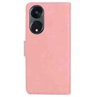 For OPPO Reno8 T 5G / A1 Pro 5G Skin Feel Pure Color Flip Leather Phone Case(Pink) - 3