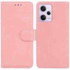 For Xiaomi Redmi Note 12 Pro 5G Skin Feel Pure Color Flip Leather Phone Case(Pink) - 1