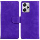 For Xiaomi Redmi Note 12 Pro+ Skin Feel Pure Color Flip Leather Phone Case(Purple) - 1