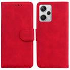 For Xiaomi Redmi Note 12 Pro+ Skin Feel Pure Color Flip Leather Phone Case(Red) - 1