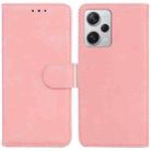 For Xiaomi Redmi Note 12 Pro+ Skin Feel Pure Color Flip Leather Phone Case(Pink) - 1