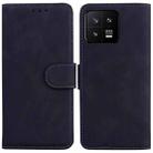 For Xiaomi 13 5G Skin Feel Pure Color Flip Leather Phone Case(Black) - 1