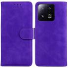 For Xiaomi 13 Pro 5G Skin Feel Pure Color Flip Leather Phone Case(Purple) - 1