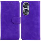 For Honor 70 Skin Feel Pure Color Flip Leather Phone Case(Purple) - 1