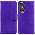 For Honor 80 Pro Skin Feel Pure Color Flip Leather Phone Case(Purple) - 1