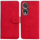 For Honor 80 Pro Skin Feel Pure Color Flip Leather Phone Case(Red) - 1