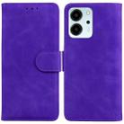 For Honor 80 SE Skin Feel Pure Color Flip Leather Phone Case(Purple) - 1