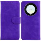 For Honor X9a Skin Feel Pure Color Flip Leather Phone Case(Purple) - 1