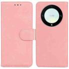 For Honor X9a Skin Feel Pure Color Flip Leather Phone Case(Pink) - 1