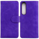 For Sony Xperia 1 IV 2023 Skin Feel Pure Color Flip Leather Phone Case(Purple) - 1